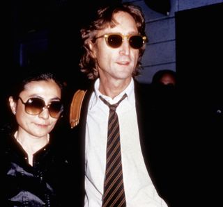 Yoko Ono (left) and John Lennon, photgraphed outside the Hit Factory studio in New York City in August 1980