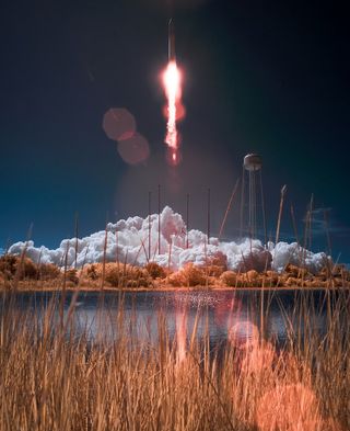 Antares Cygnus Cargo Resupply Launch in Infrared