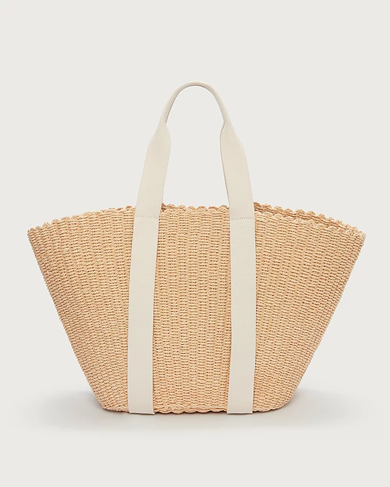 The White Company woven bag with webbing straps