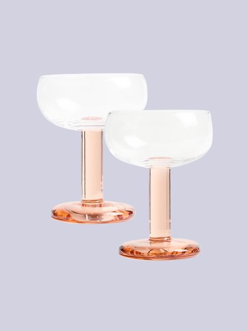 2-Pack Mouth-Blown Coupe Glasses