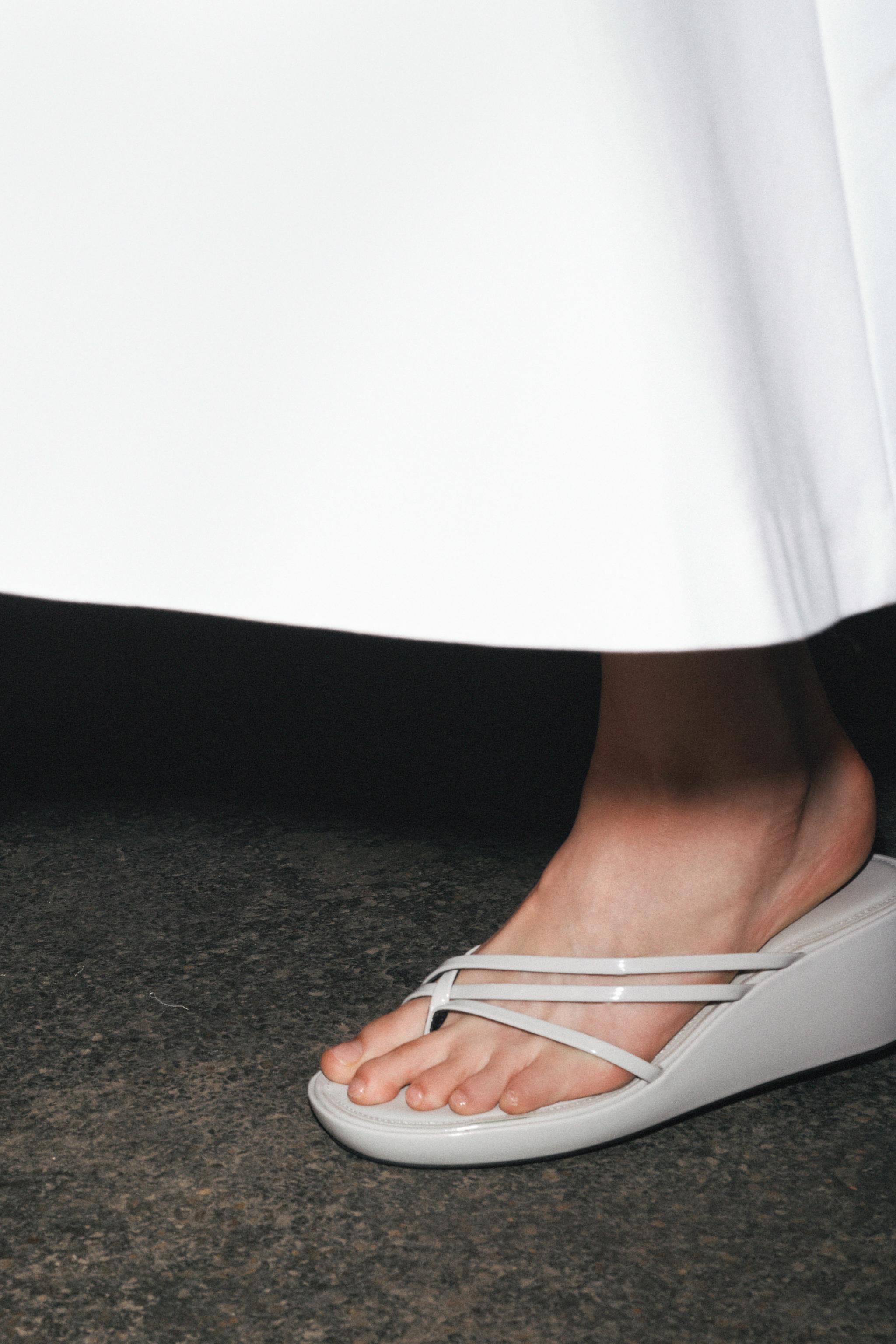 Patent Wedge Sandals