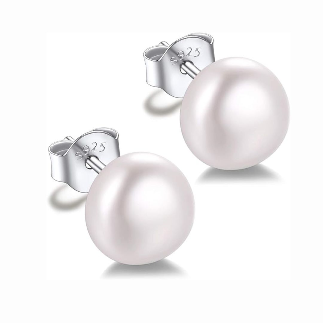 Silorva 8mm Freshwater Pearl Studs