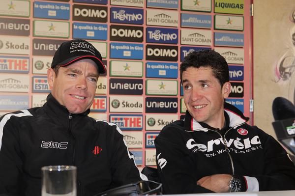 Cadel Evans and Carlos Sastre seem happy with the role of favourites.
