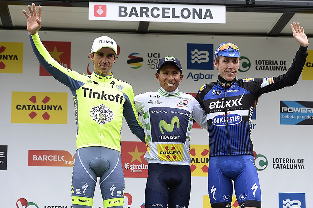 Nairo Quintana (Movistar) beat Alberto Contador (Tinkoff) and Dan Martin (Etixx-QuickStep) at Volta a Catalunya overall