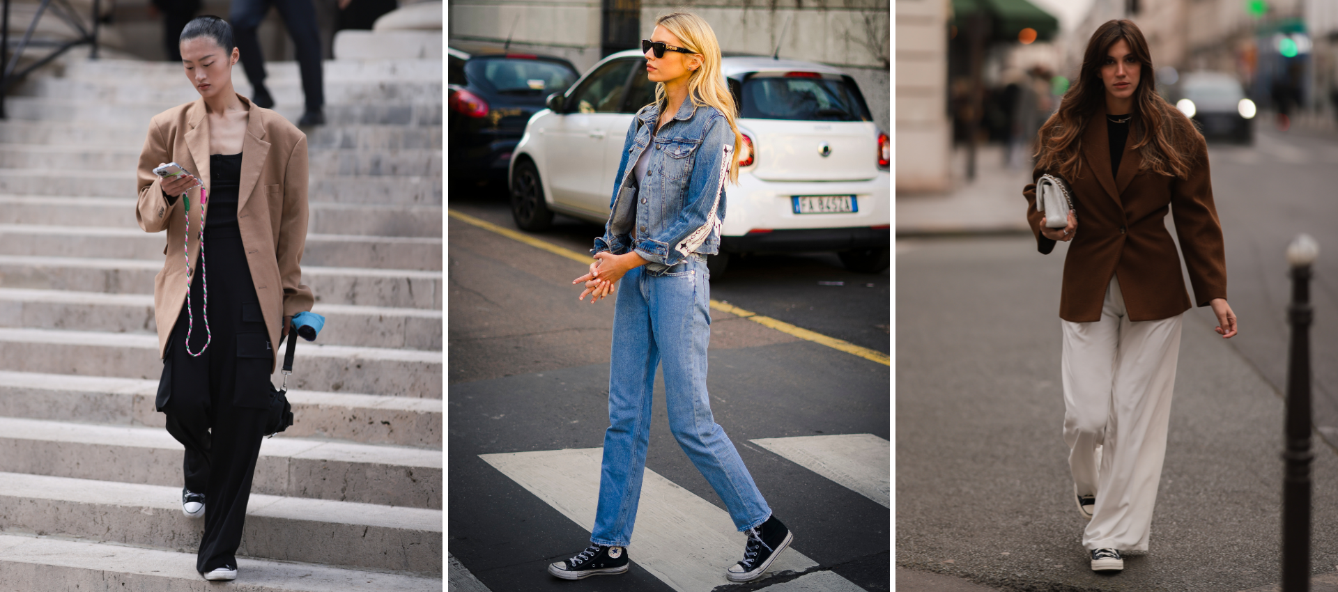 Converse trainers are trending again street style shots
