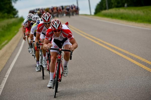 Bissell sends riders after a break up the road.