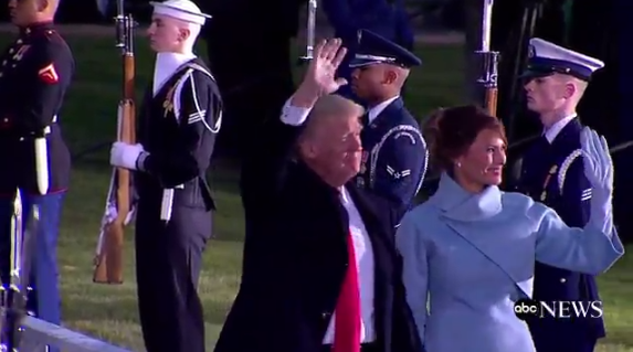 The first family arrives at the White House.