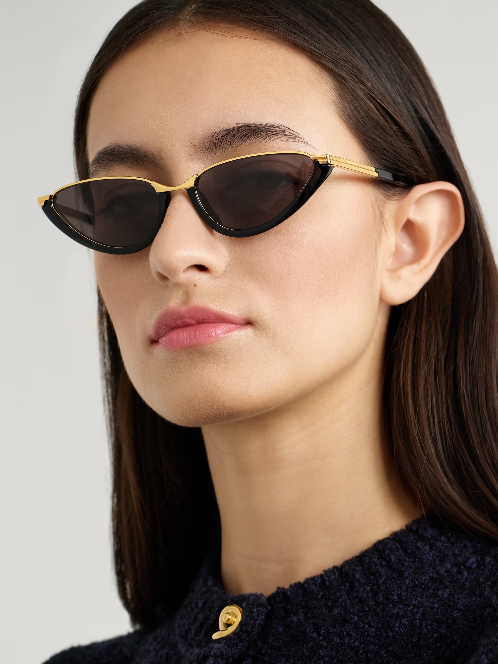 Cat-Eye Gold-Tone Sunglasses