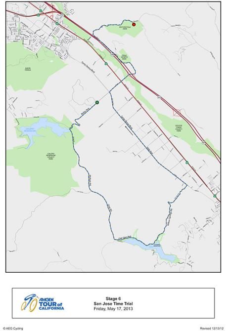 2013 Amgen Tour of California - Stage 6 map