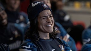 Cristo Fern&aacute;ndez smiling as Dani Rojas in Season 3, Episode 7 of "Ted Lasso," now streaming on Apple TV.