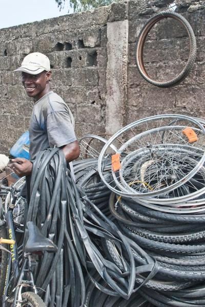 The Zongo Market in Cotonou offers a wide selection of tires and tubes.