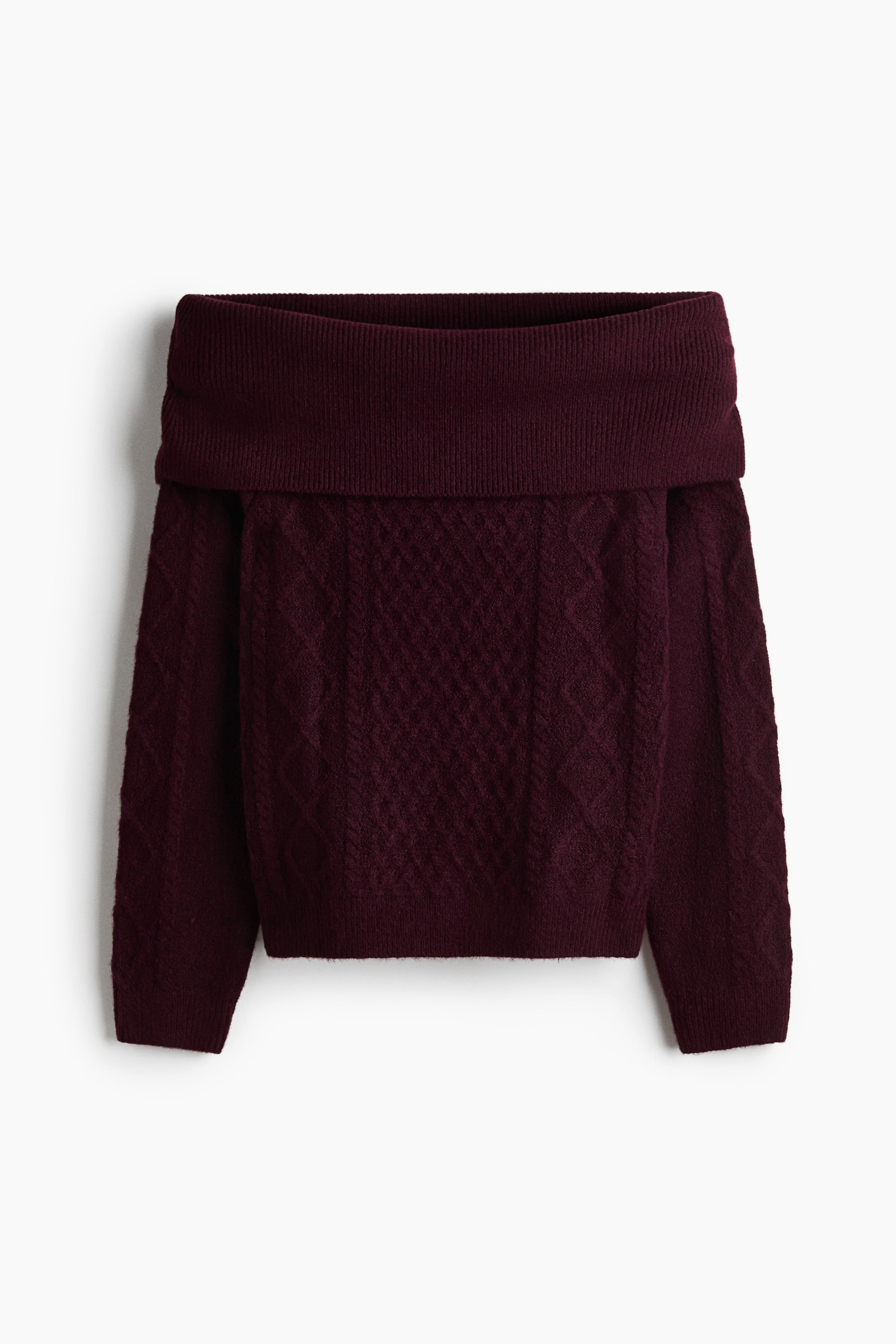 Off-The-Shoulder Sweater - Light Beige Melange