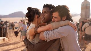 Rey, Finn and Poe in Star Wars: The Rise of Skywalker