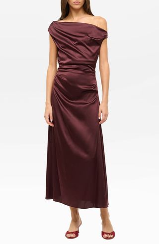 Phare One-Shoulder Stretch Silk Dress