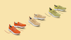 Allbirds TreeFlyer trainer: three product shots of the shoe in a row