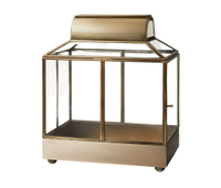 10.6" x 9" Glass/Metal Aged House Terrarium Planter Gold - Hilton Carter for Target for $30, at Target