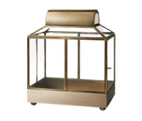 10.6" x 9" Glass/Metal Aged House Terrarium Planter Gold - Hilton Carter for Target for $30, at Target