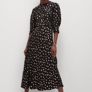 M&S Gold Foil Column Dress