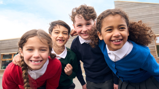 Group of school children