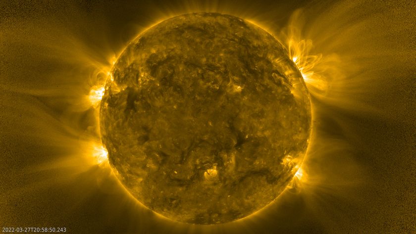 Solar Orbiter took this image of the sun during its close approach in March 2022. At that time, the spacecraft was closer to the star than the solar system&#039;s innermost planet Mercury.