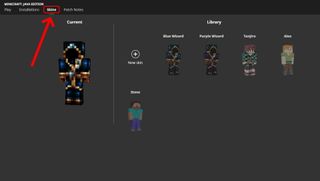 Minecraft skins - the skins menu