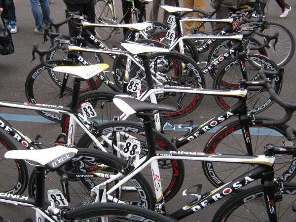 These De Rosa bikes await the Carmiooro-NGC team