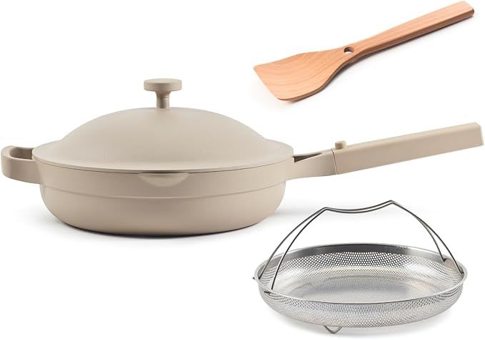 Our Place Always Pan 2.0-10.5” (2.6 Qt) Nonstick, Toxin-Free Ceramic Cookware | Patented 10-In-1 Aluminum Frying & Sauté Pan | Safe for Oven, Induction & All Cooktops Up to 450°f | Steam