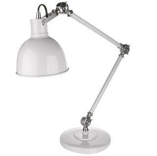 white retro anglepoise table lamp in white colour