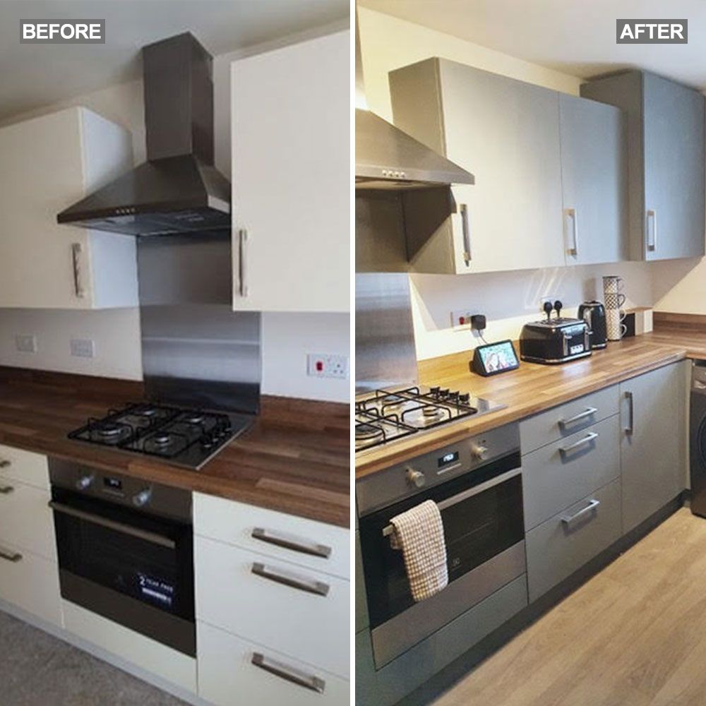 Savvy couple transforms beige kitchen with DIY job – all for under £60