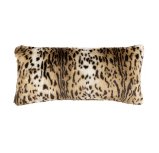 Leopard print throw pillow.