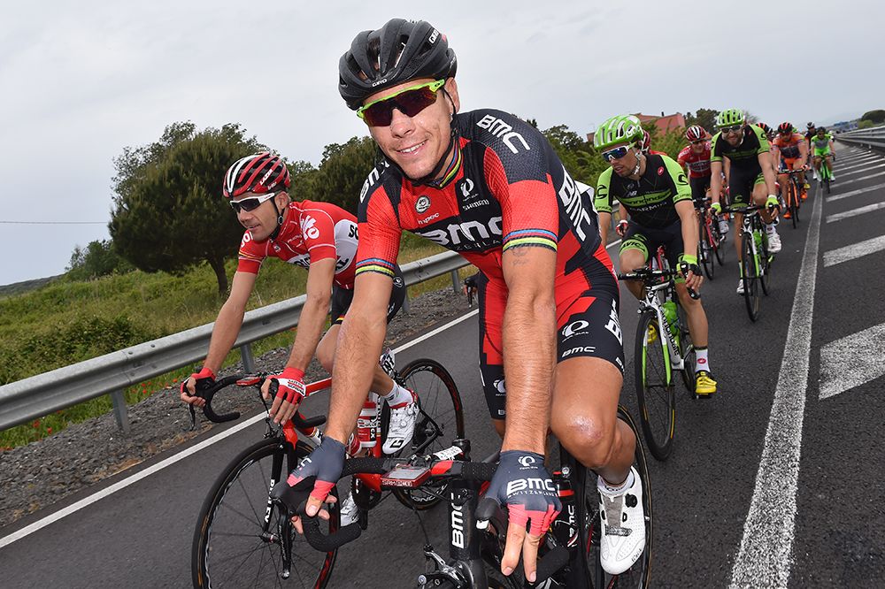 Philippe Gilbert happy in the peloton