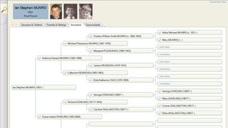 Family historian 7 review: Screenshot of family tree