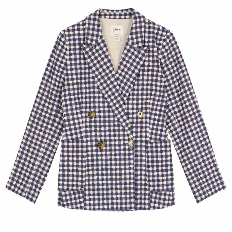 Richy Gingham Soft Tailored Blazer cut out 