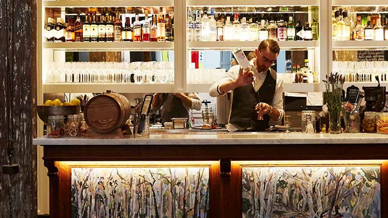 The bar at The Woolstore 1888 in Sydney