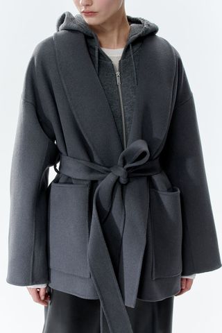 Tie-Belt Wool Coat