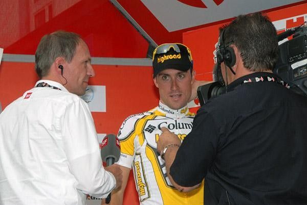 Bernard Eisel talks to the media.