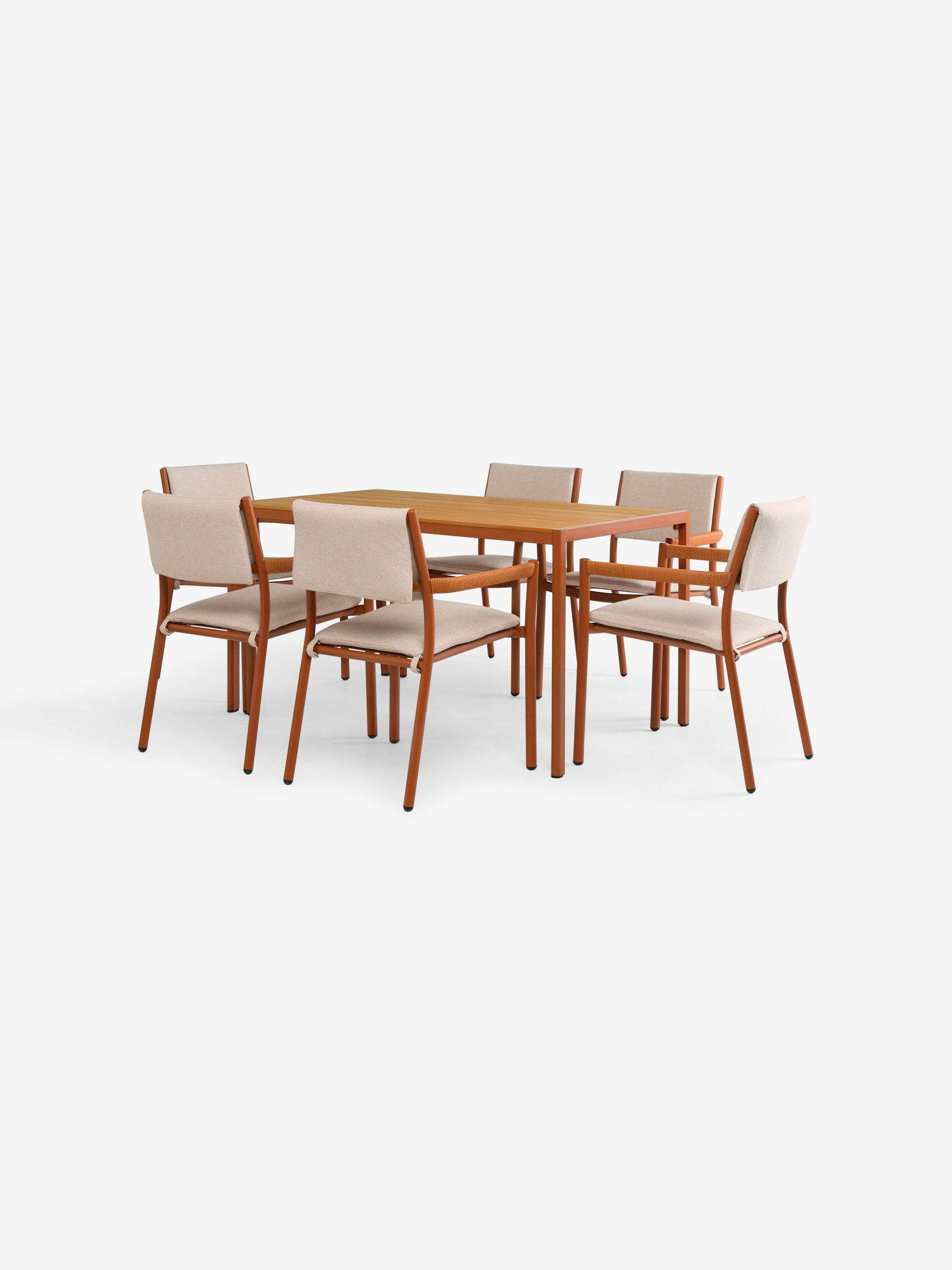 Made.com Terracotta Estelle Garden 6 Seater Dining Set