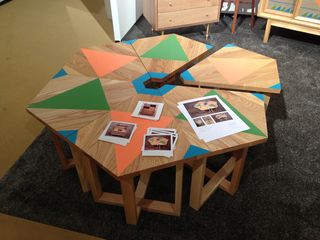 Colourful wooden table