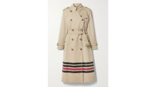 Burberry Striped Cotton-Gabardine Trench Coat