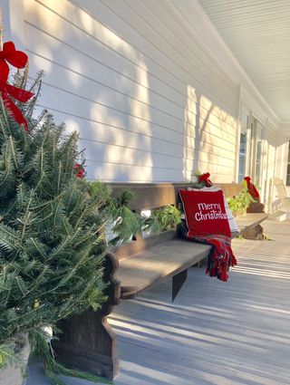 A Christmas bench