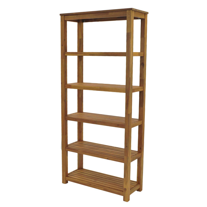Kelly Clarkson Home 75"h X 34"w 5-Tier Etagere Solid Acacia Wood Storage Bookcase &amp;amp; Reviews | Wayfair