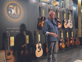 Taylor's booth at the 2024 NAMM show