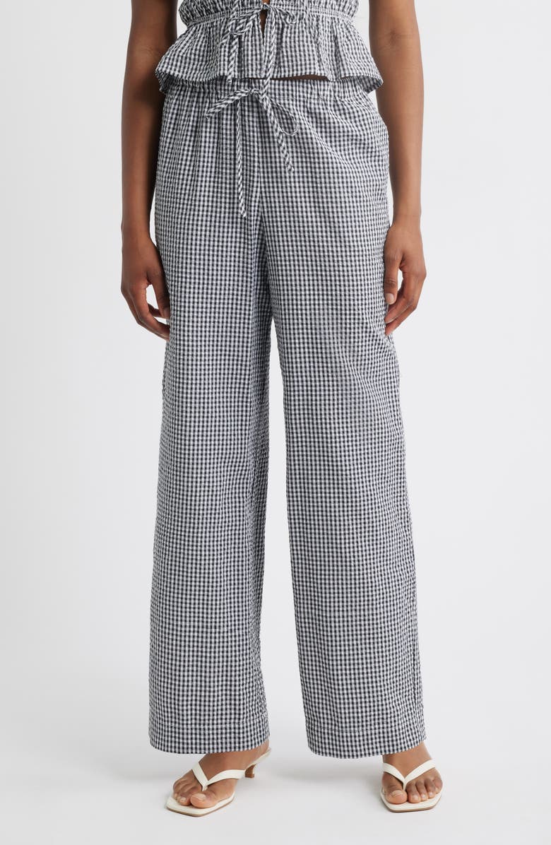 X Styled by Coco! Nina Gingham Seersucker Straight Leg Pants