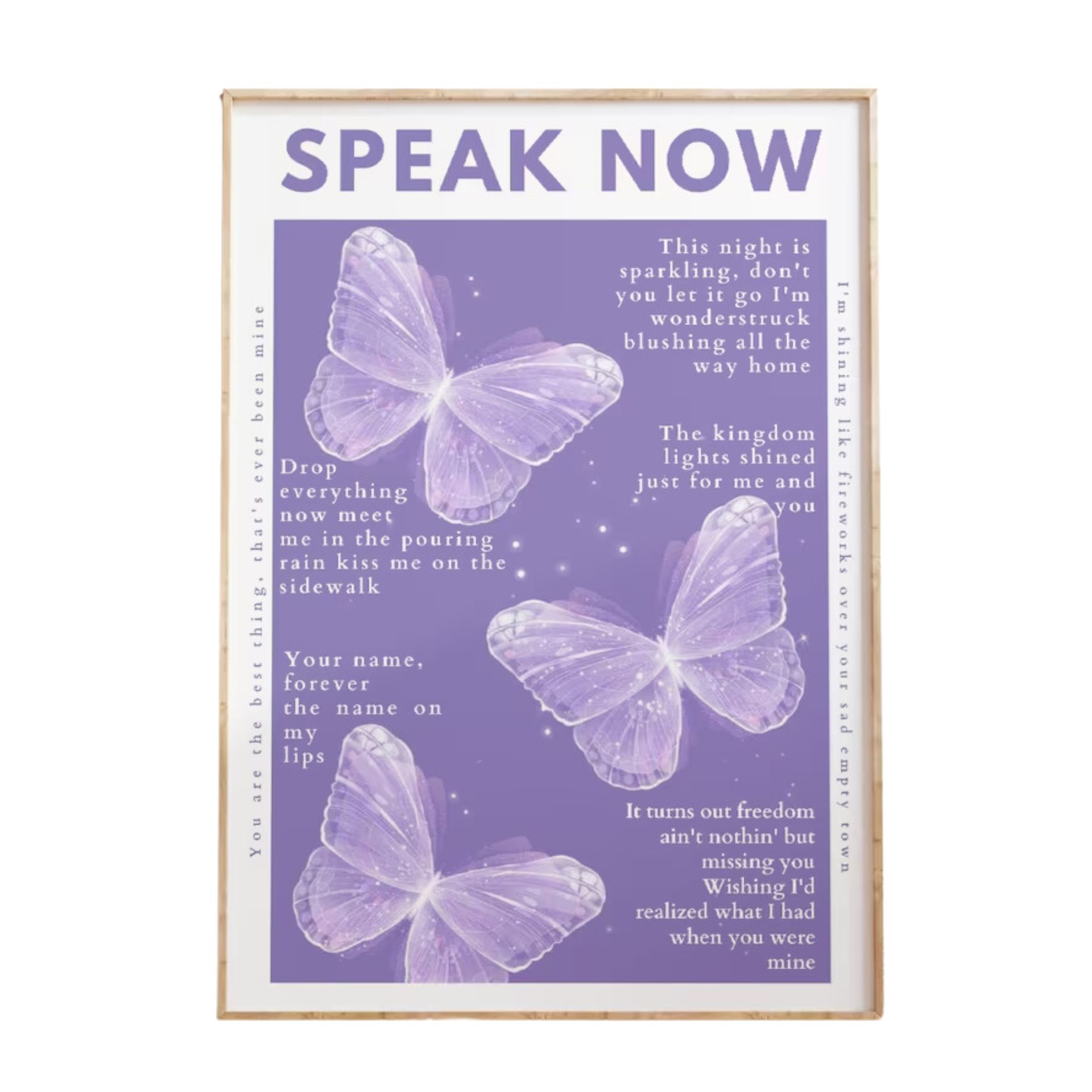 Poster Purple Speak Now dengan kupu-kupu
