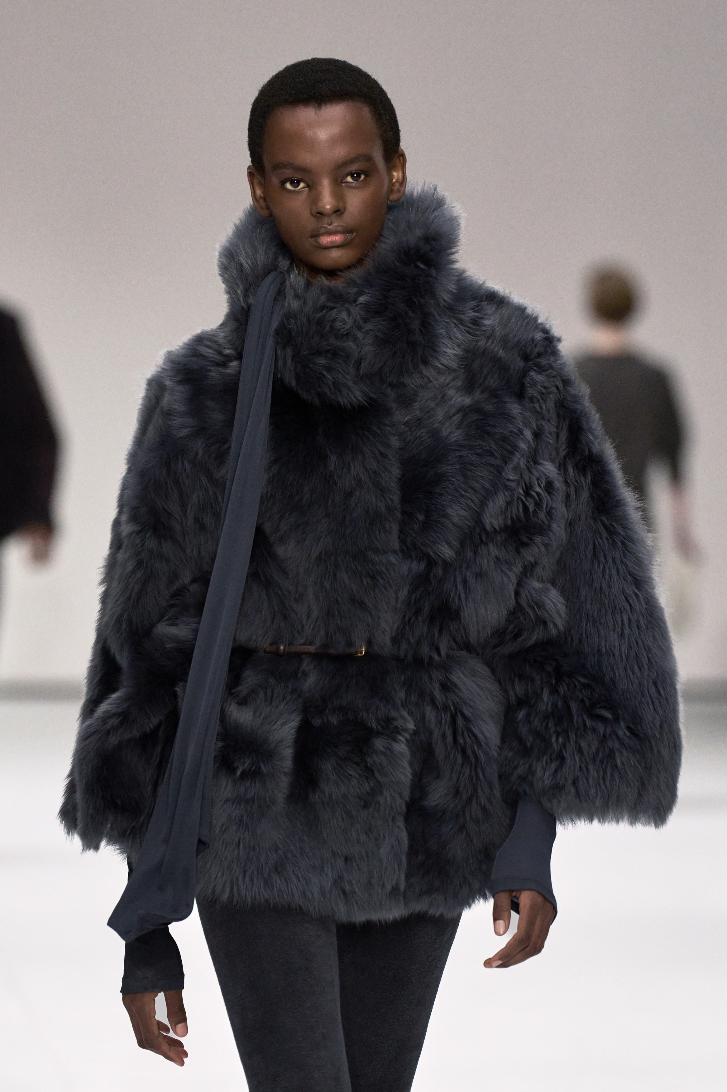 Funnel-Neck Shearling Jacket