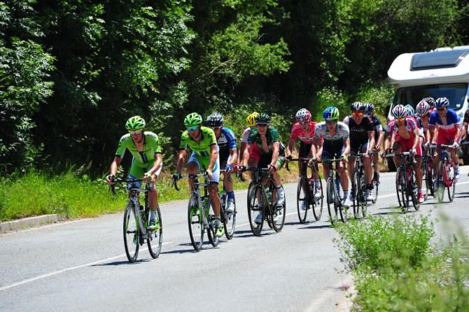 Alessandro De Marchi (Cannonale) leads the break as he picks up mountain points.