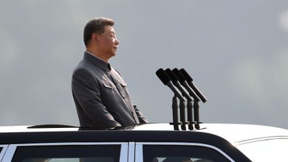 President Xi riding in a motorcade