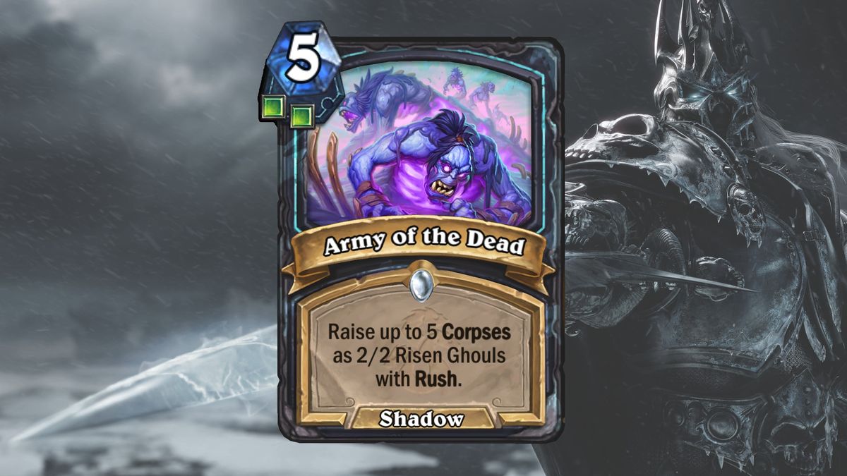 Cards and art from Hearthstone's March of the Lich King expansion.