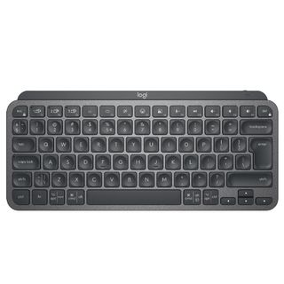 Logitech MX Keys Mini keyboard in black against a white background