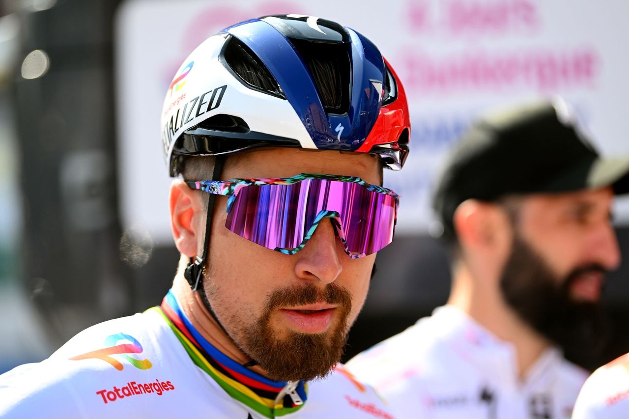 A close up shot of Peter Sagan&#039;s face